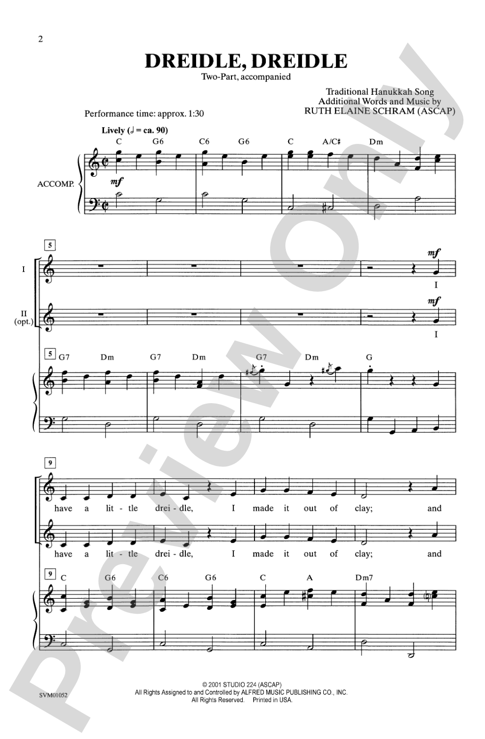 Dreidle, Dreidle: 2-Part Choral Octavo