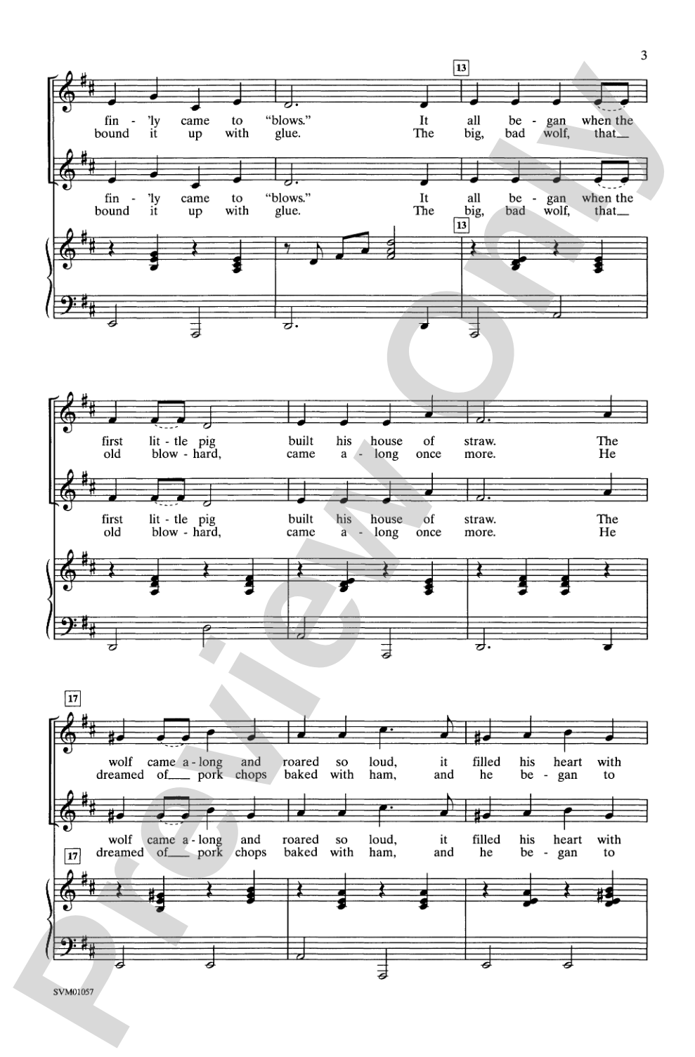 Three Little Pigs: 2-Part Choral Octavo