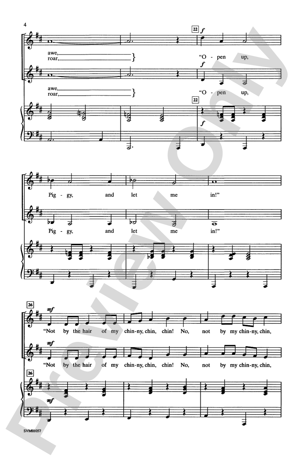 Three Little Pigs: 2-Part Choral Octavo