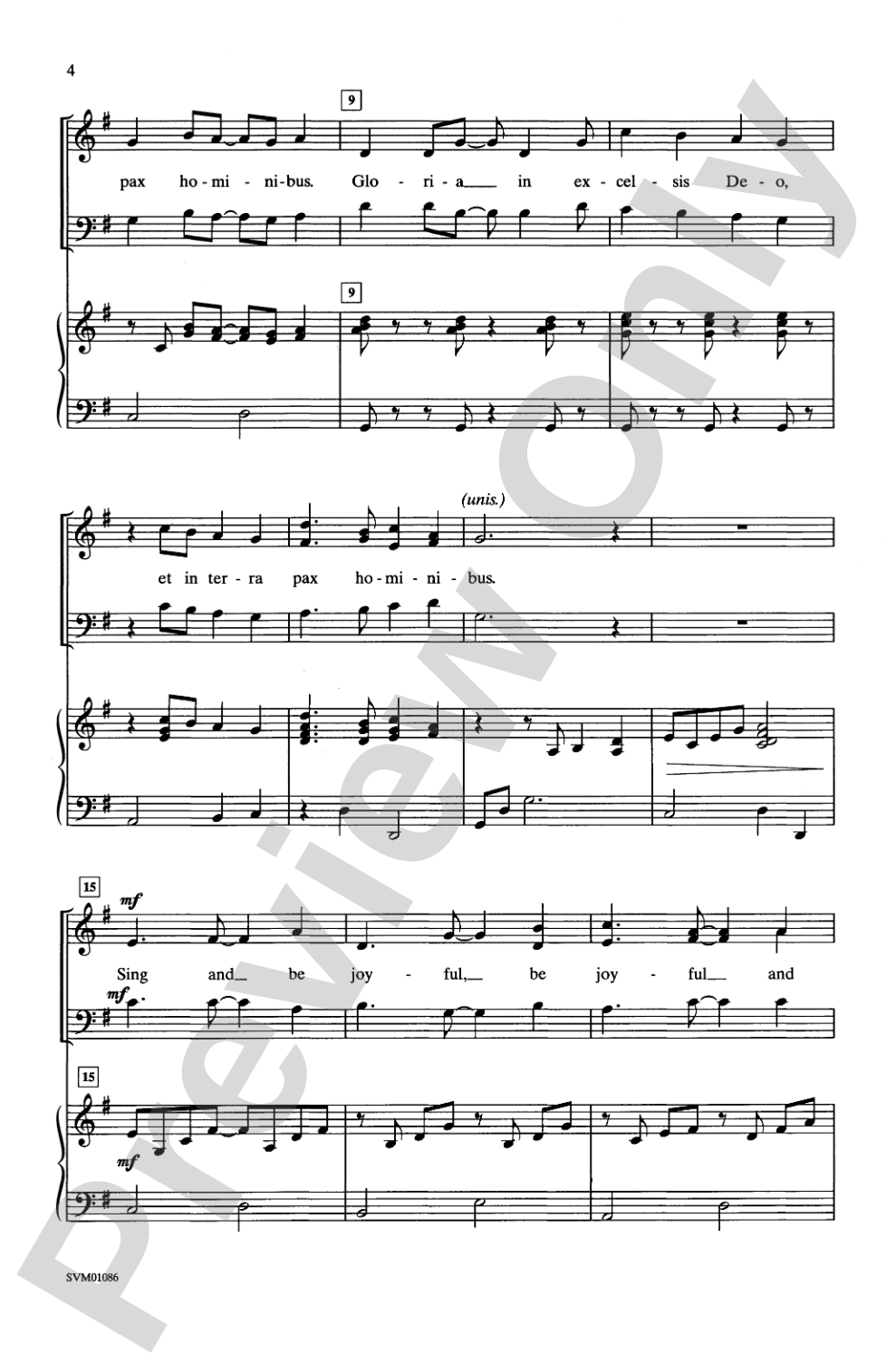 Gloria In Excelsis Deo: 3-Part (Opt. SATB) Choral Octavo