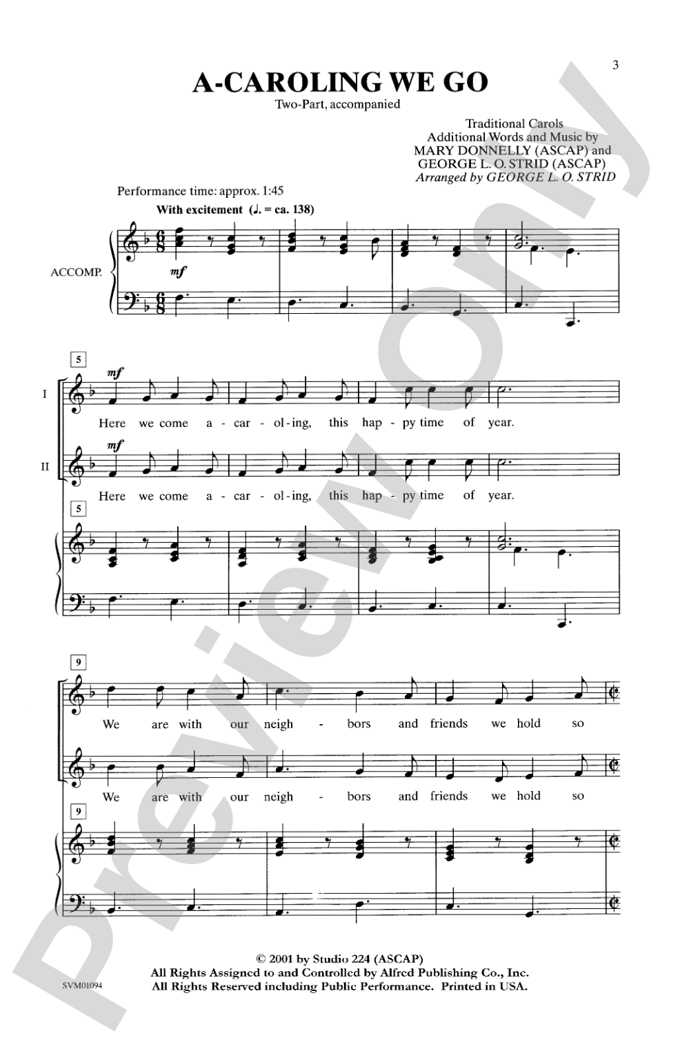 A-Caroling We Go: 2-Part Choral Octavo