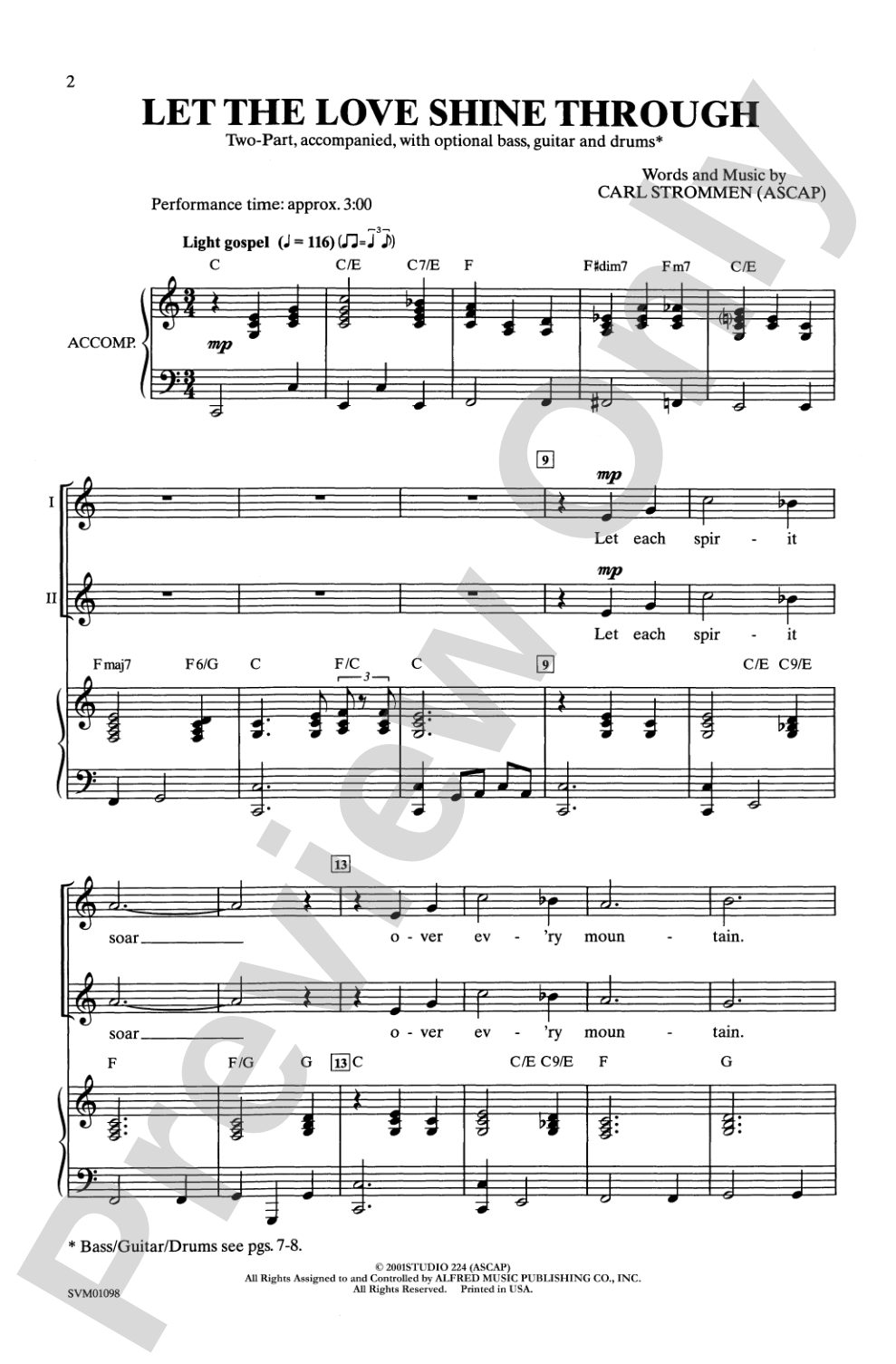 Let the Love Shine Through: 2-Part Choral Octavo