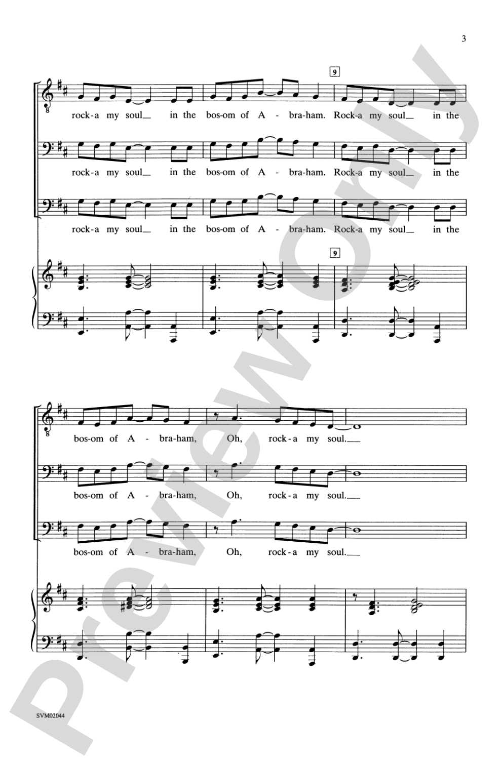 Rock-a My Soul: TBB Choral Octavo