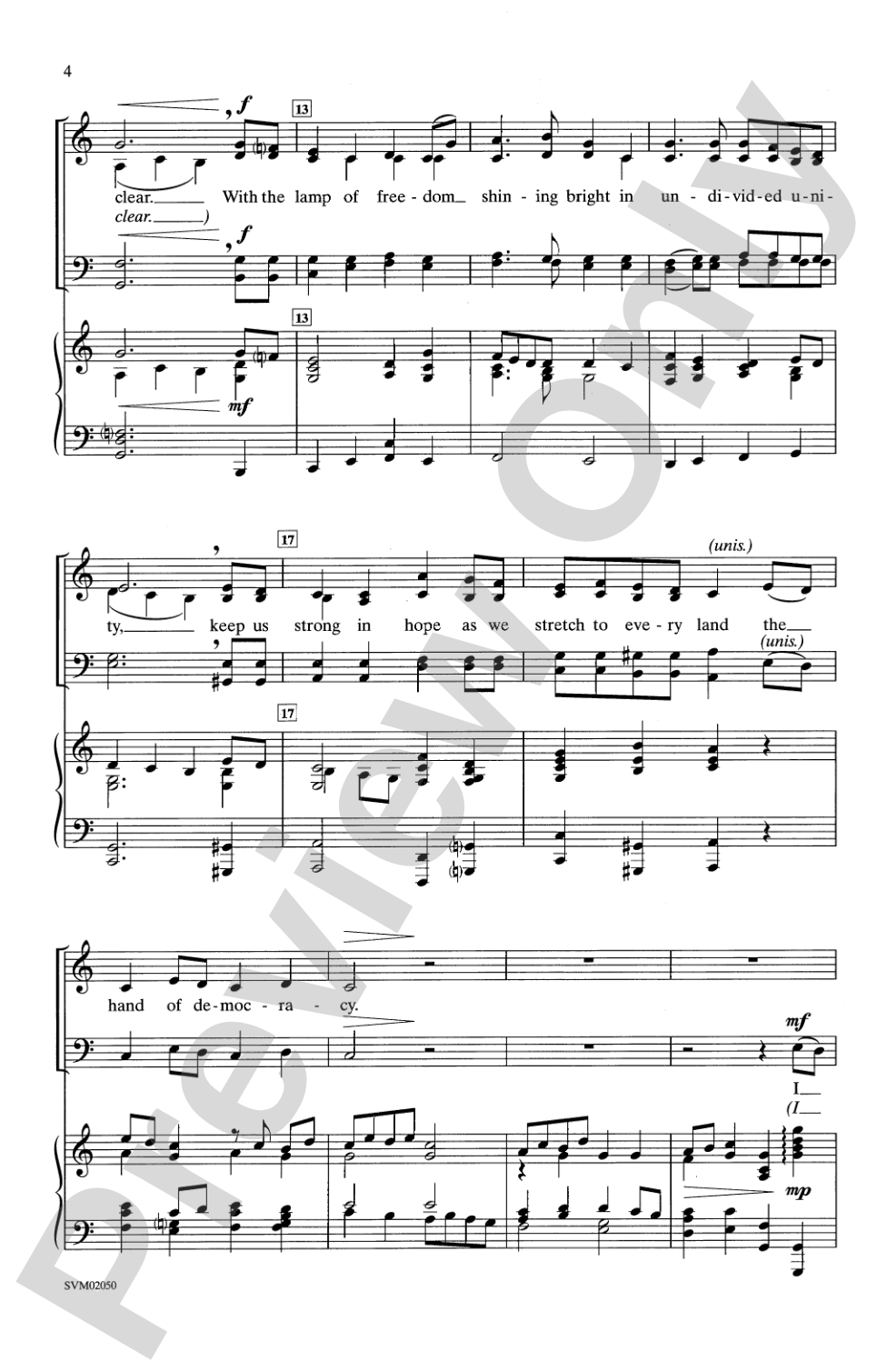 I Sing a Song for America (I Sing a Prayer for America): SATB Choral Octavo