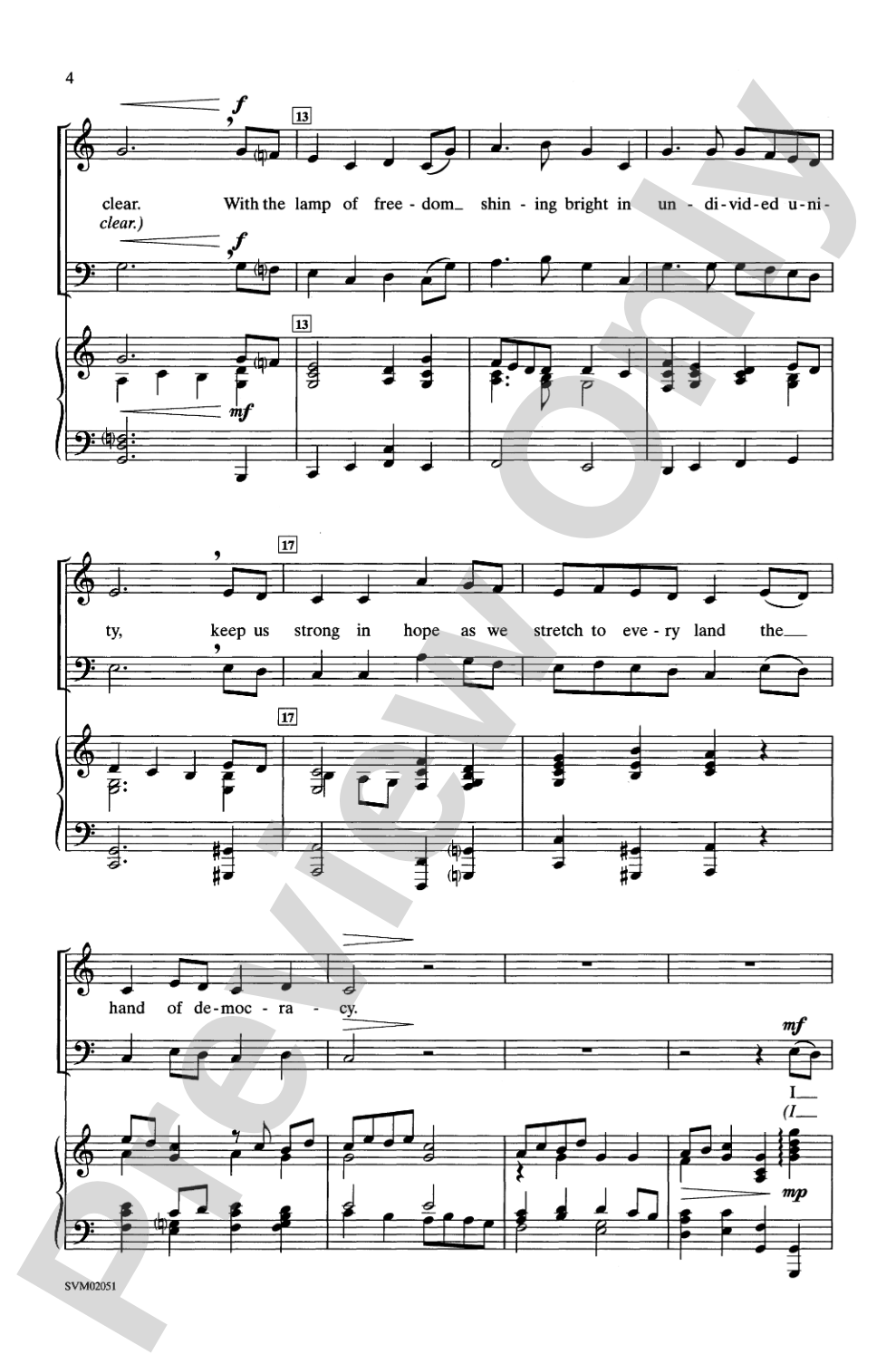 I Sing a Song for America (I Sing a Prayer for America): SAB Choral Octavo