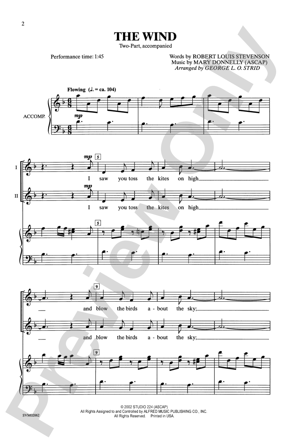 The Wind: 2-Part Choral Octavo