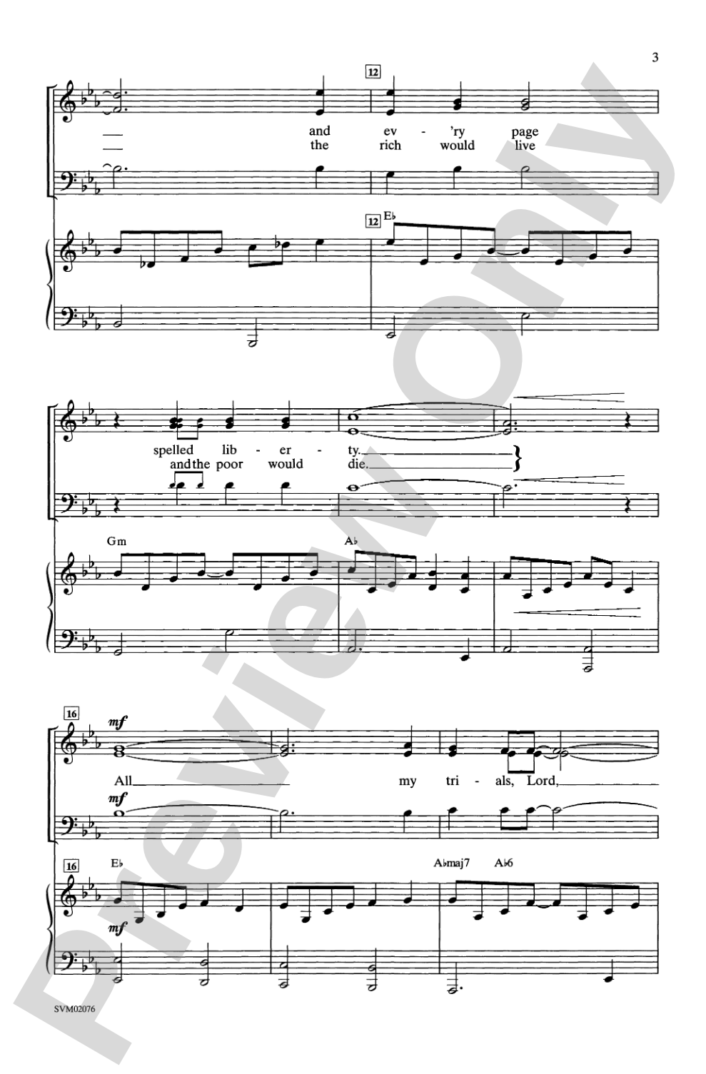 All My Trials: 3-Part Mixed Choral Octavo
