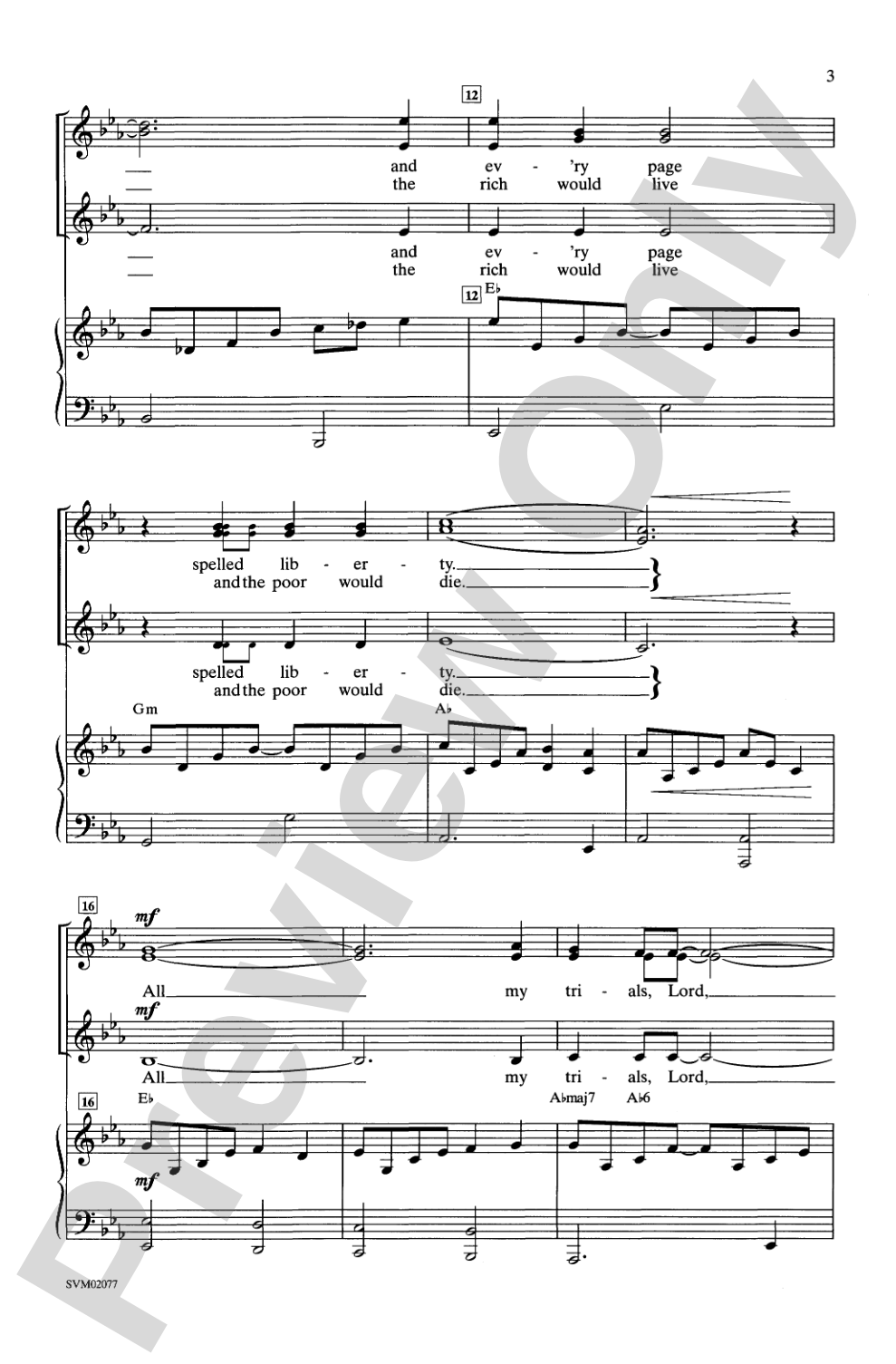 All My Trials: SSA Choral Octavo