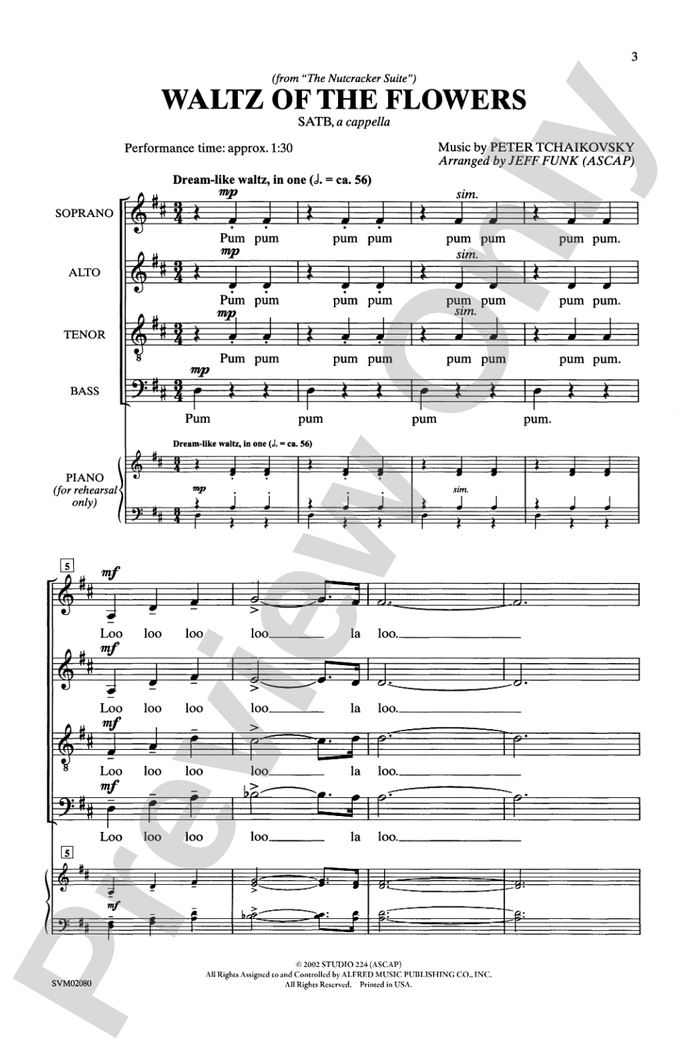 Waltz of the Flowers: SATB, <I>a cappella</I> Choral Octavo