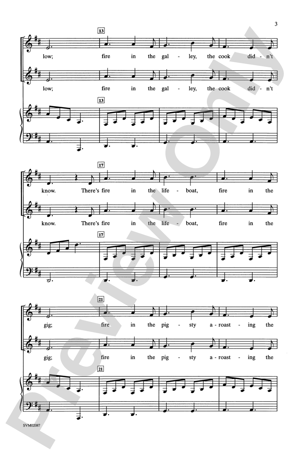 Fire Down Below: 2-Part Choral Octavo