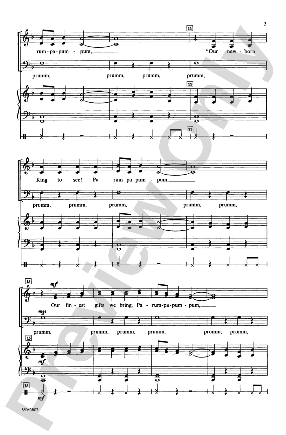 Carol of the Drum: 3-Part Mixed Choral Octavo