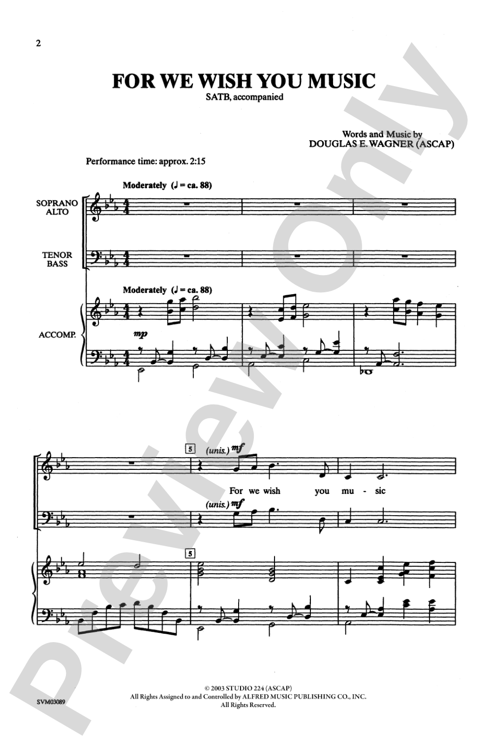 For We Wish You Music: SATB Choral Octavo