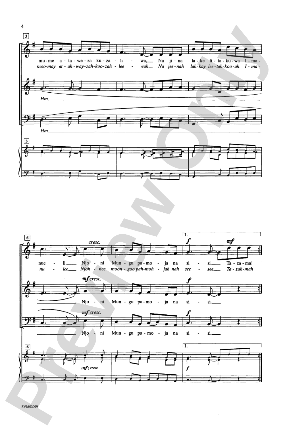 Tazama Bikira: SAB Choral Octavo