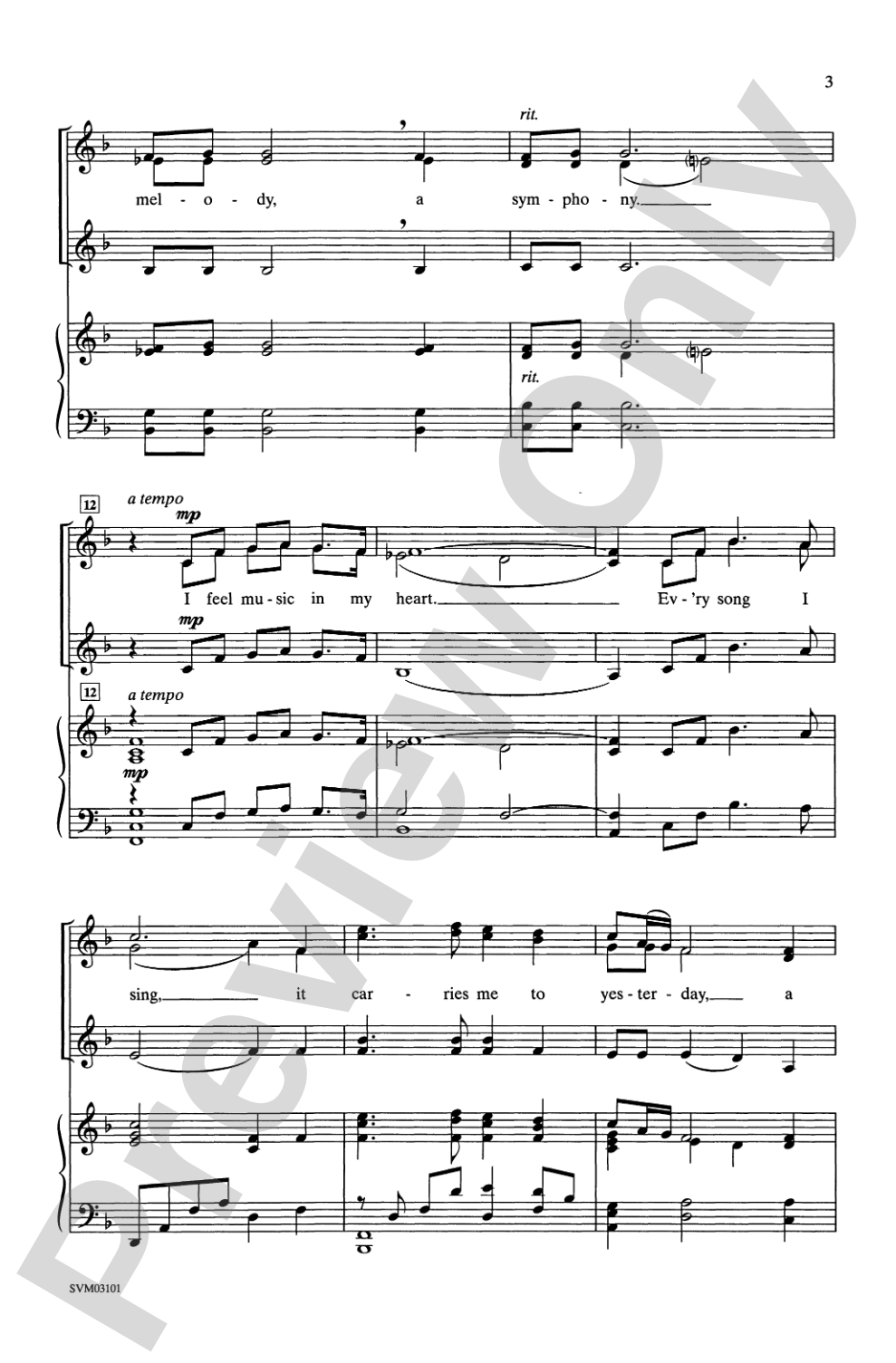 When I Hear Music: SSA Choral Octavo