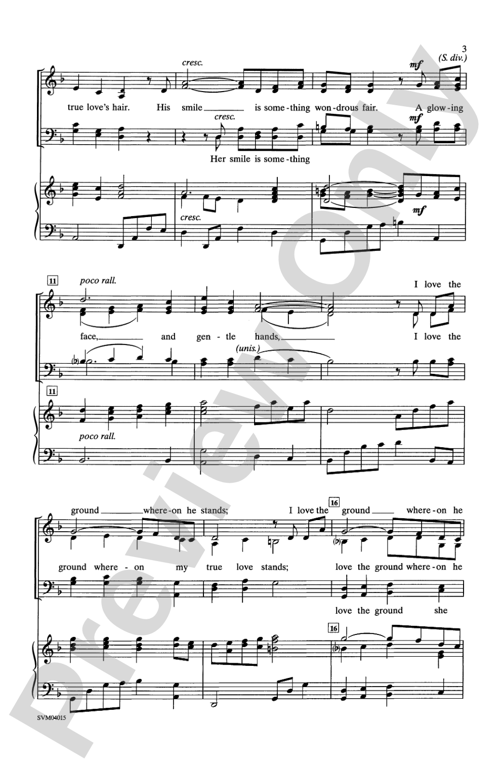 Black Is the Color of My True Love's Hair: SATB Choral Octavo