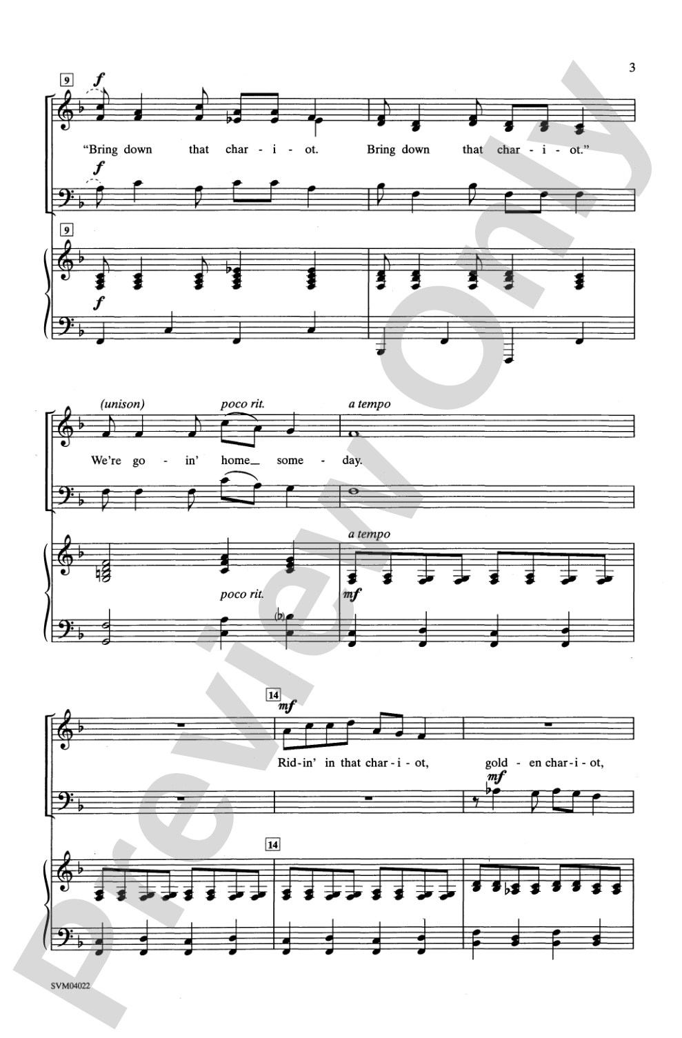 Bring Down That Chariot: 3-Part Mixed Choral Octavo