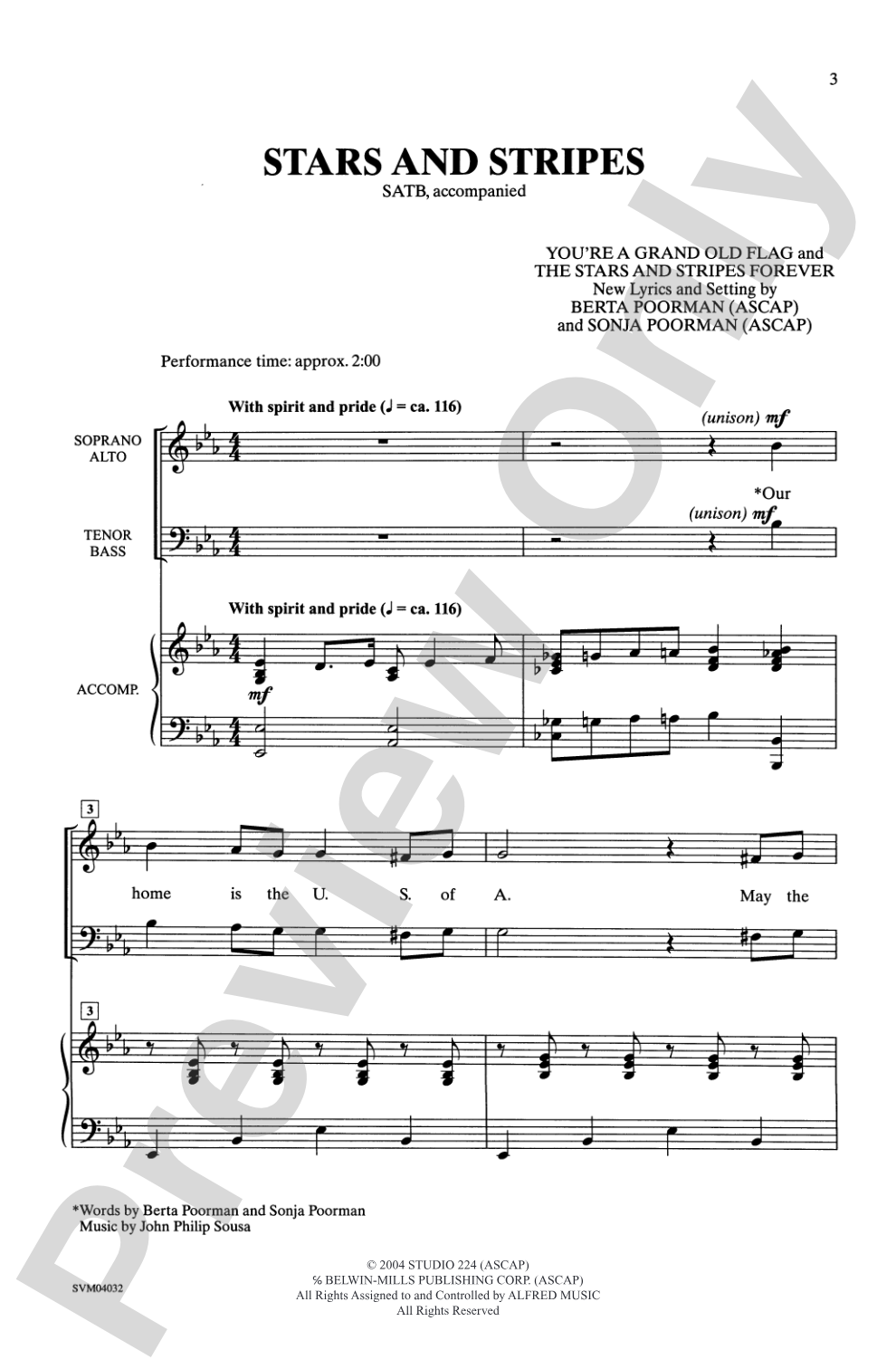 Stars and Stripes: SATB Choral Octavo