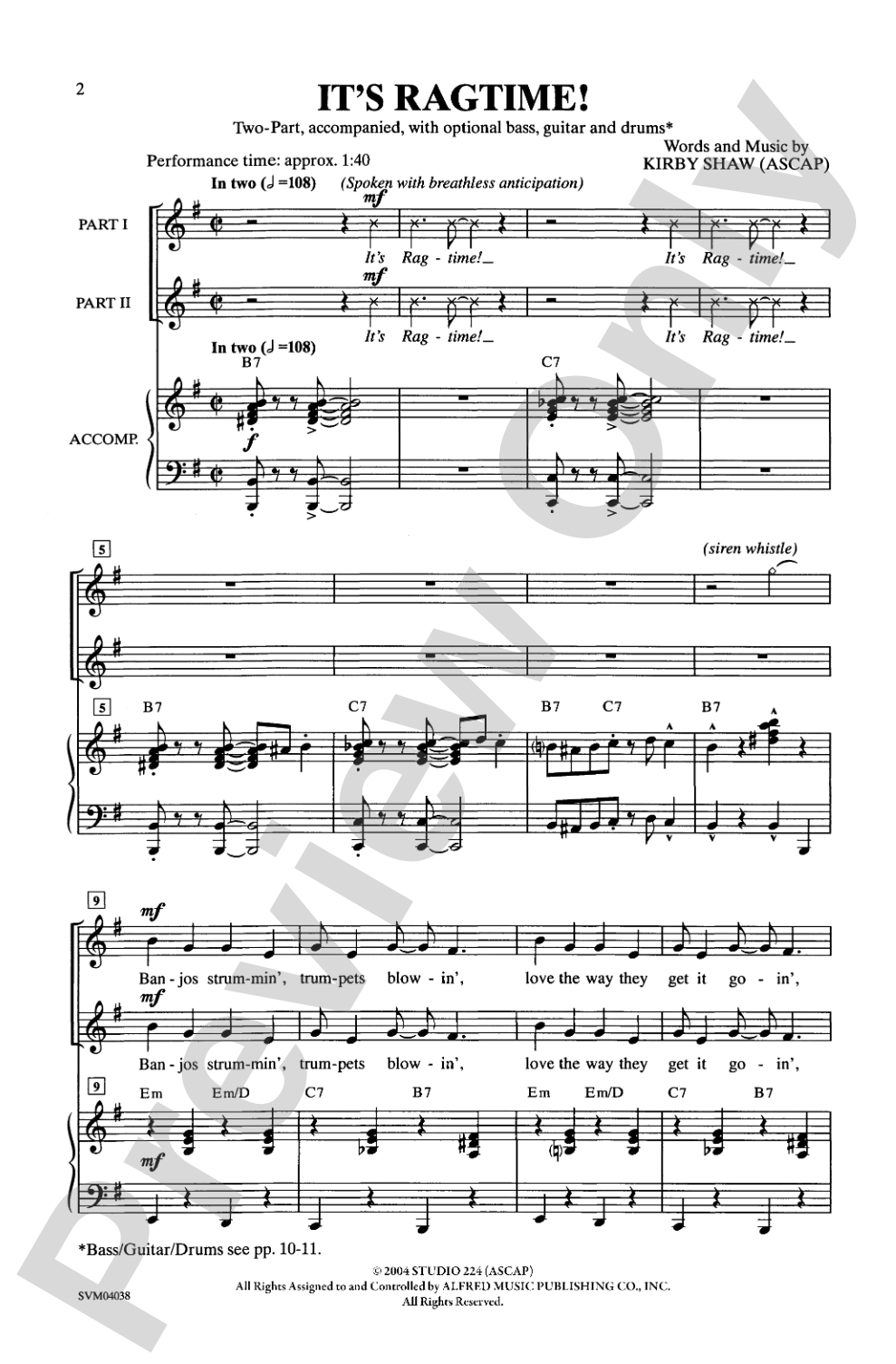 It's Ragtime!: 2-Part Choral Octavo