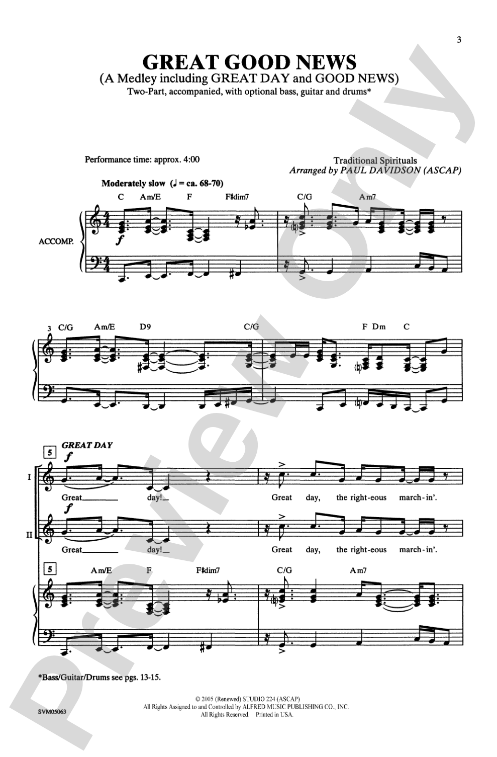 Great Good News (A Medley): 2-Part Choral Octavo