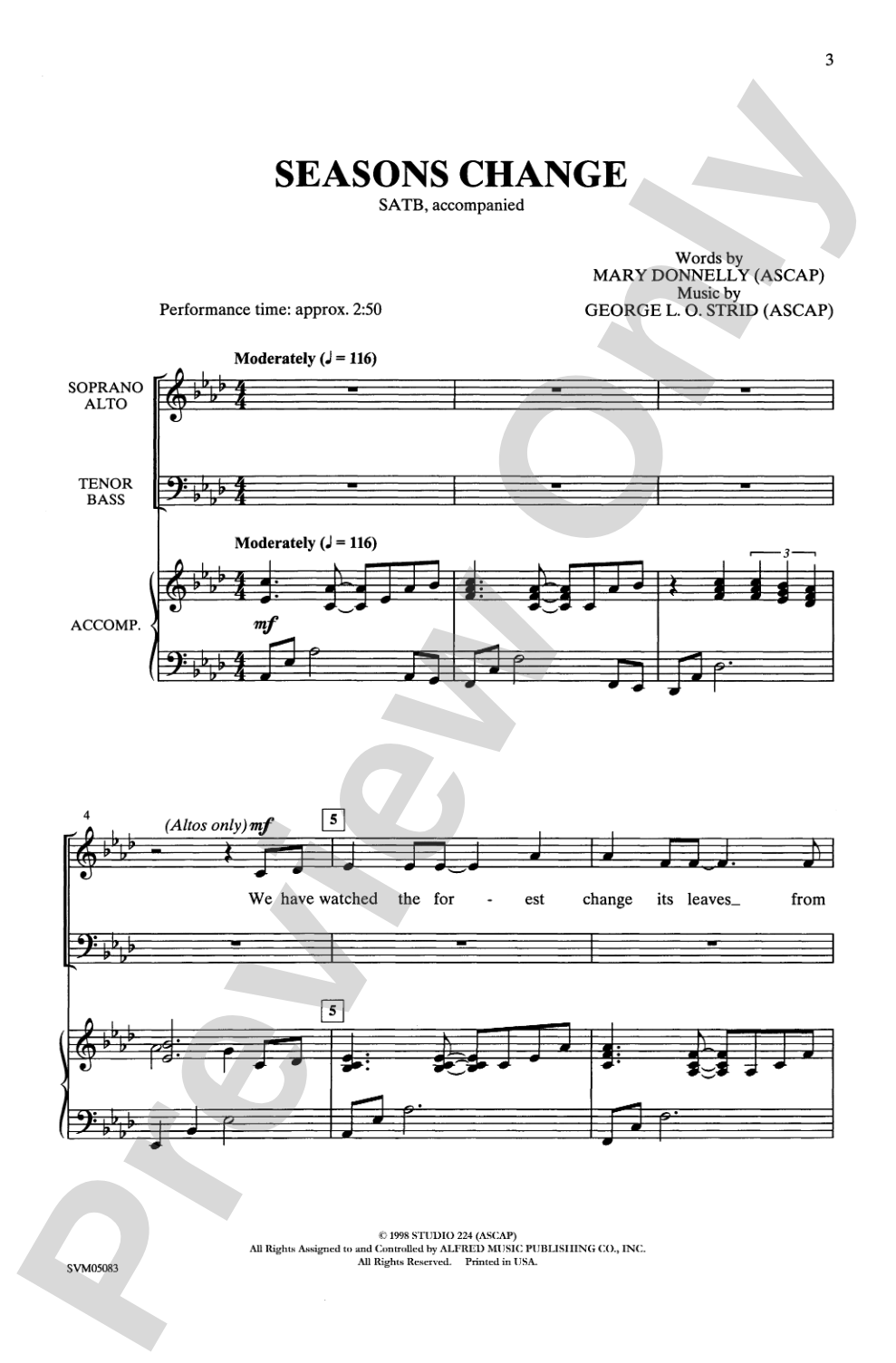 Seasons Change: SATB Choral Octavo
