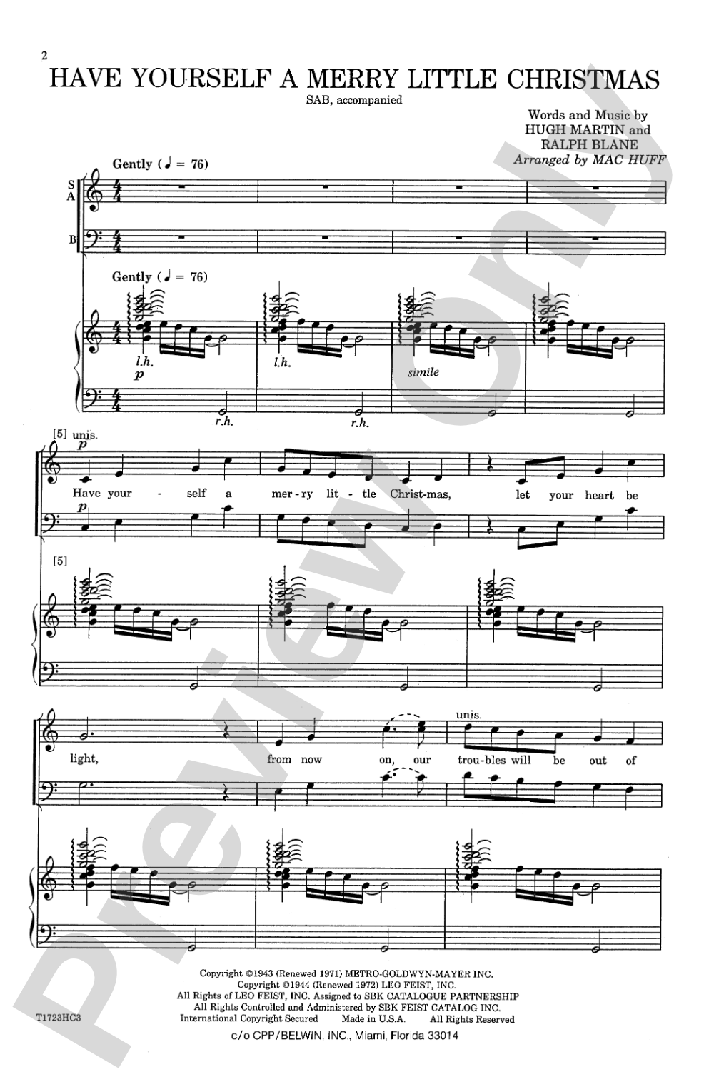 Have Yourself a Merry Little Christmas: SAB Choral Octavo