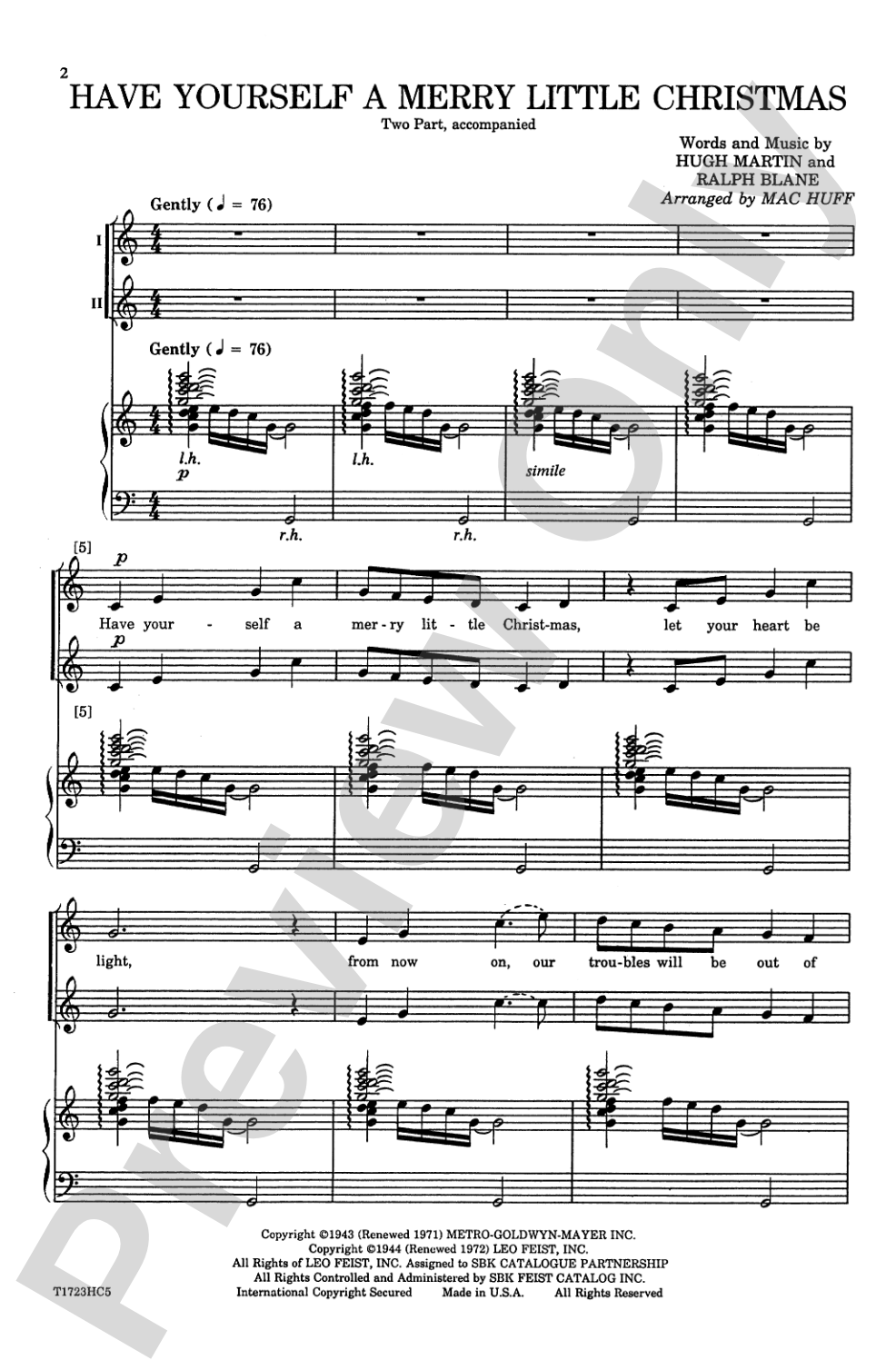 Have Yourself a Merry Little Christmas: 2-Part Choral Octavo