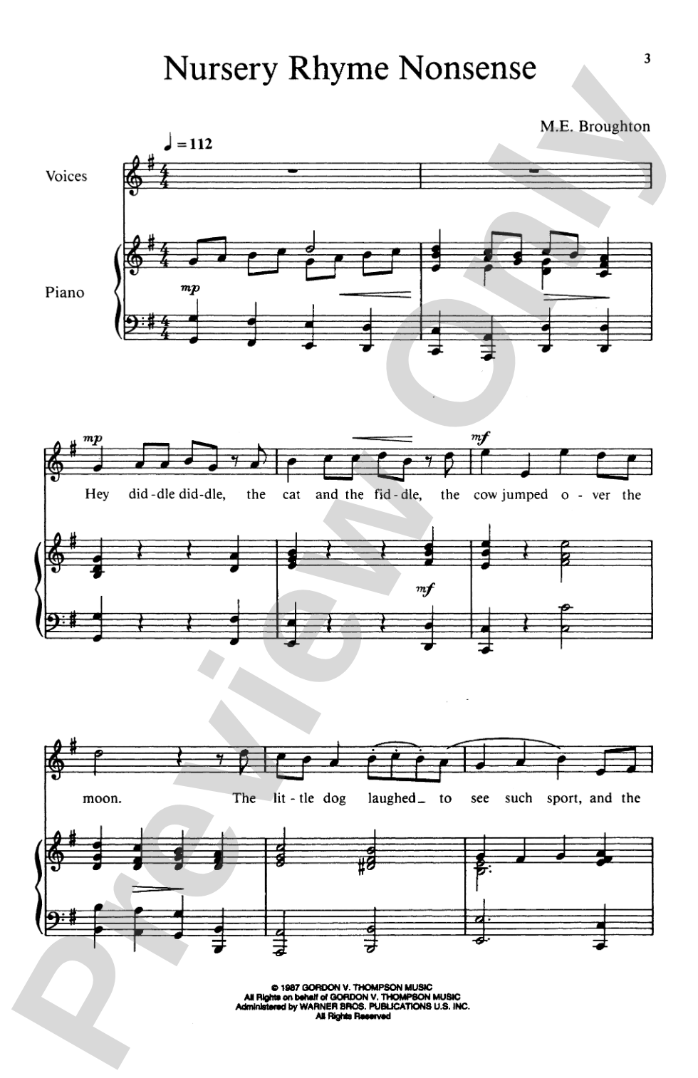 Nursery Rhyme Nonsense: Unison Choral Octavo