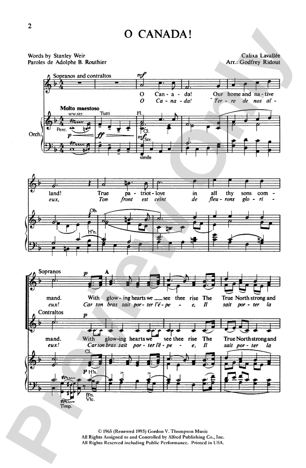O Canada: SATB Choral Octavo