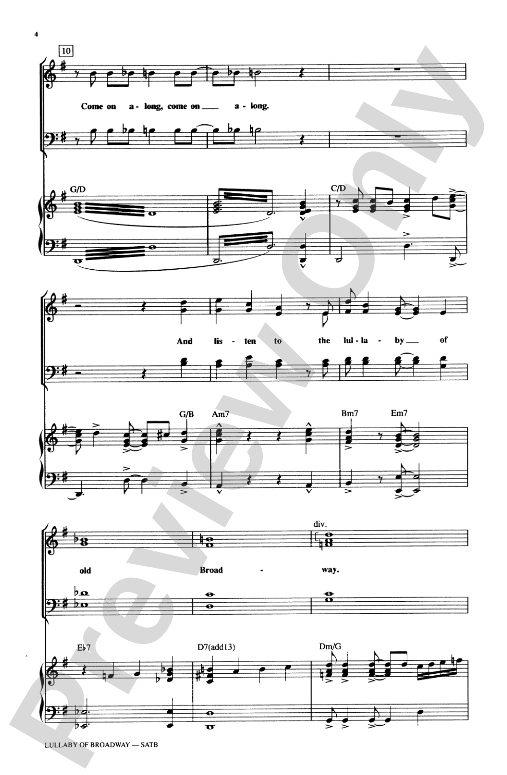 Lullaby of Broadway: SATB Choral Octavo