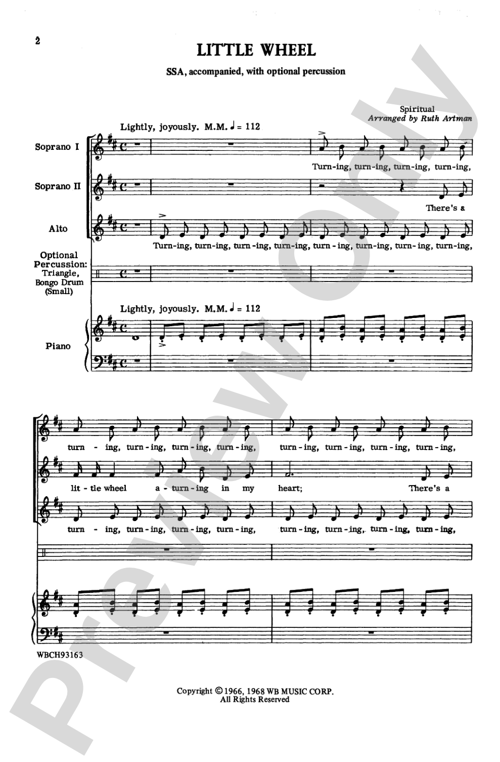 Little Wheel: SSA Choral Octavo