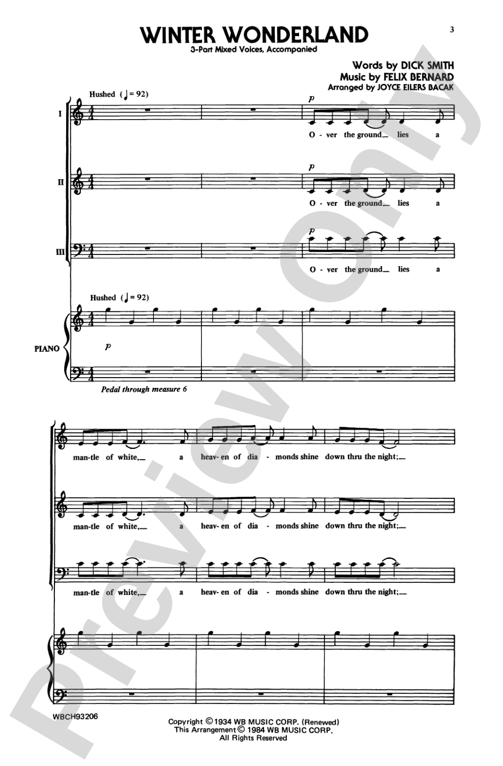 Winter Wonderland: 3-Part Mixed Choral Octavo