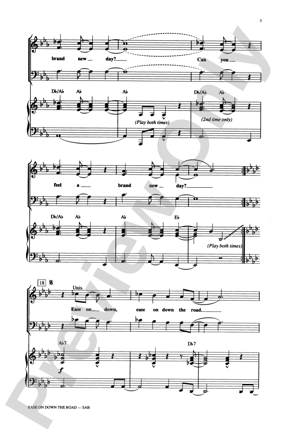 Ease on Down the Road (from the musical <i>The Wiz</i>): SAB Choral Octavo