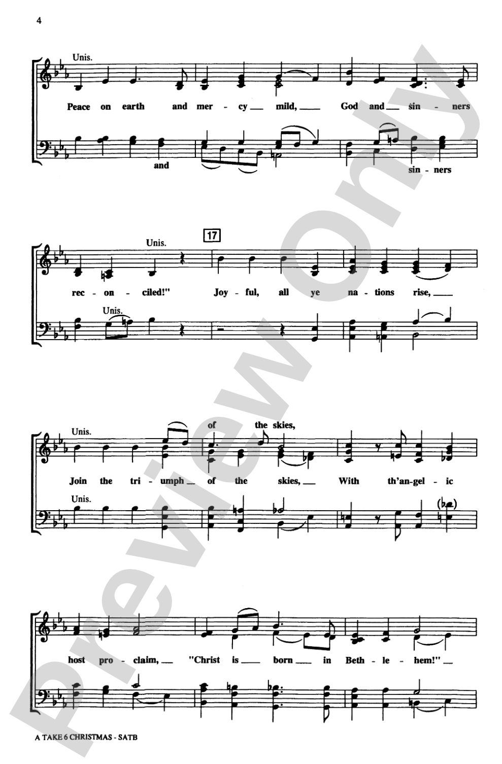A Take 6 Christmas (A Medley): SATB, <I>a cappella</I> Choral Octavo