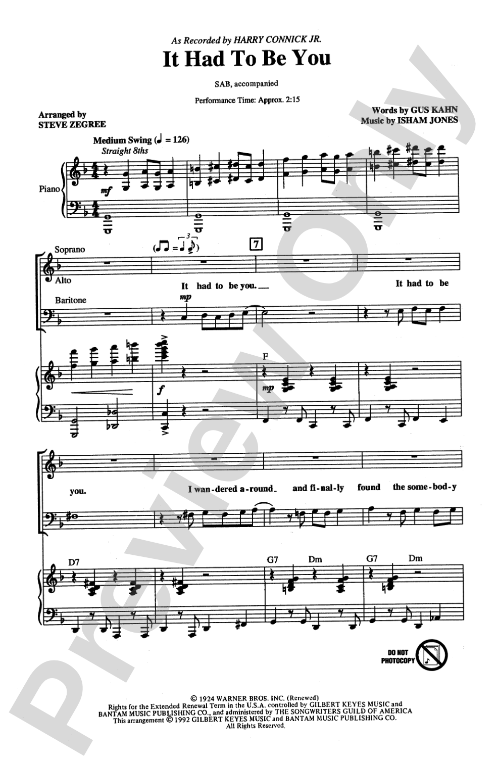 It Had to Be You: SAB Choral Octavo