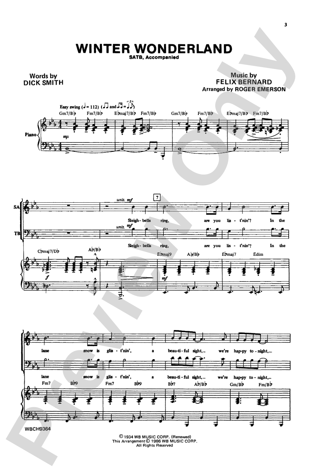 Winter Wonderland: SATB Choral Octavo