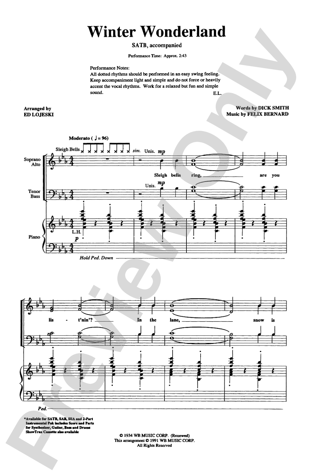 Winter Wonderland: SATB Choral Octavo