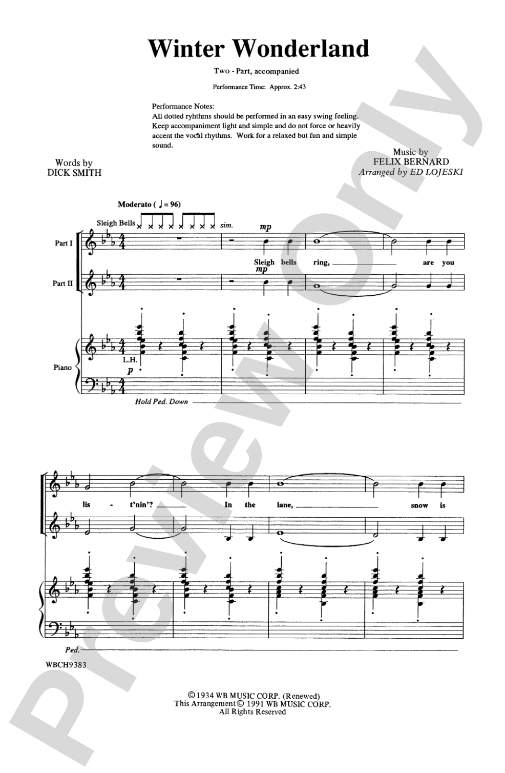 Winter Wonderland: 2-Part Choral Octavo