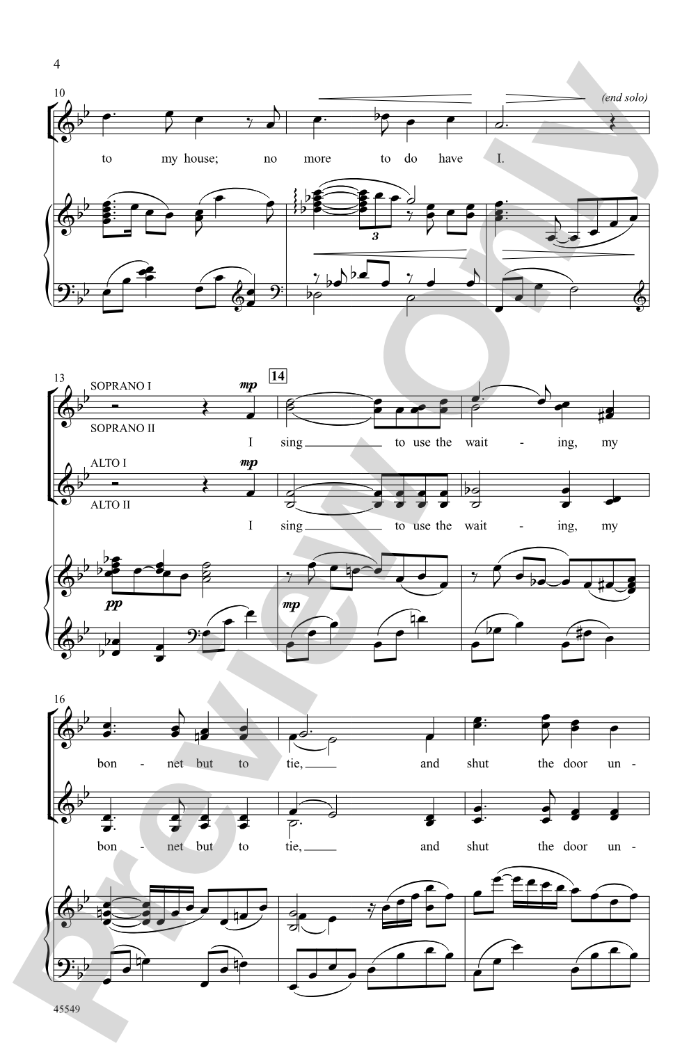I Sing to Use the Waiting: SSAA Choral Octavo