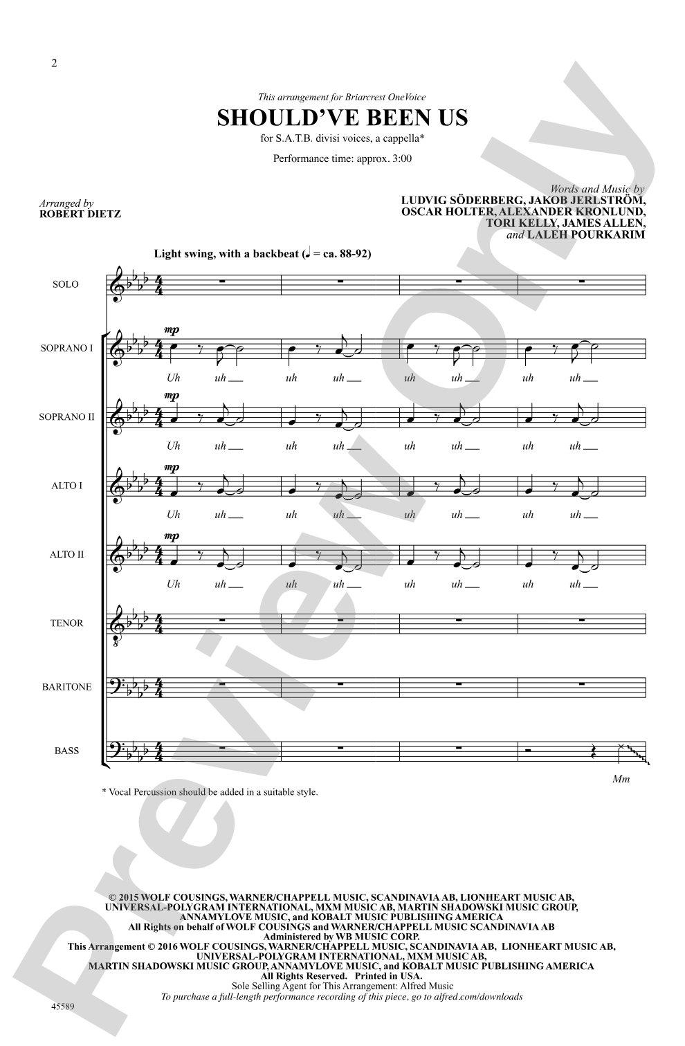 Should've Been Us: SATB, <i>a cappella</i> Choral Octavo