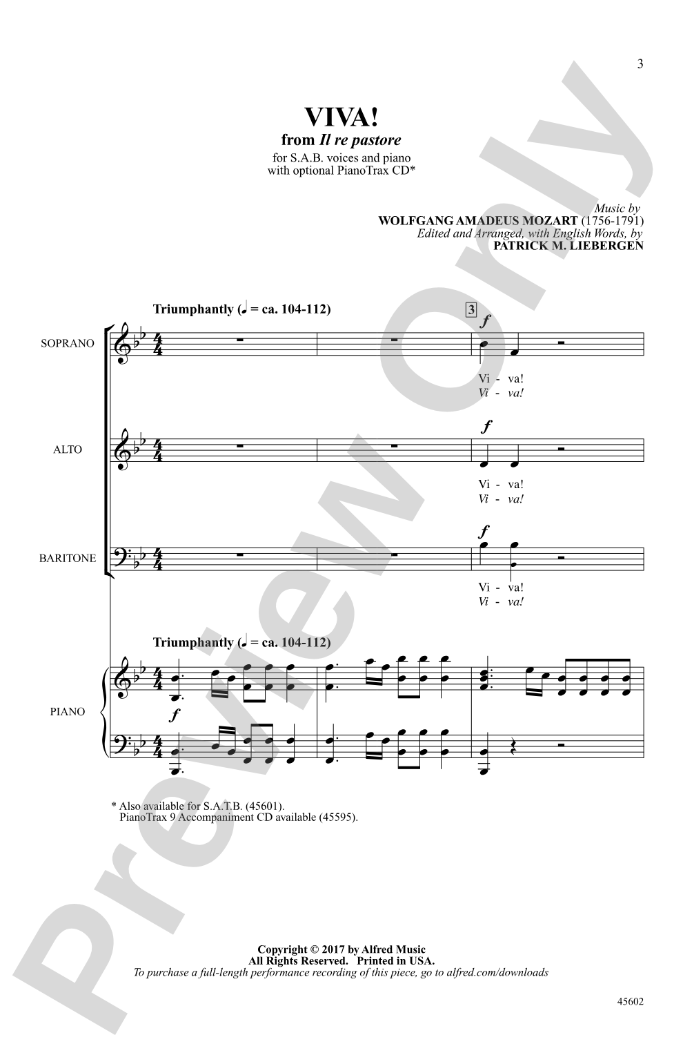 Viva!: SAB Choral Octavo
