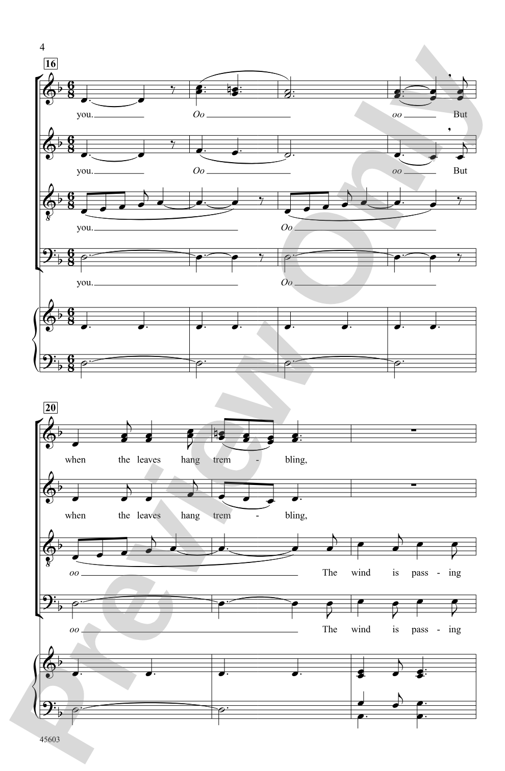 Who Has Seen the Wind?: SSATB Choral Octavo