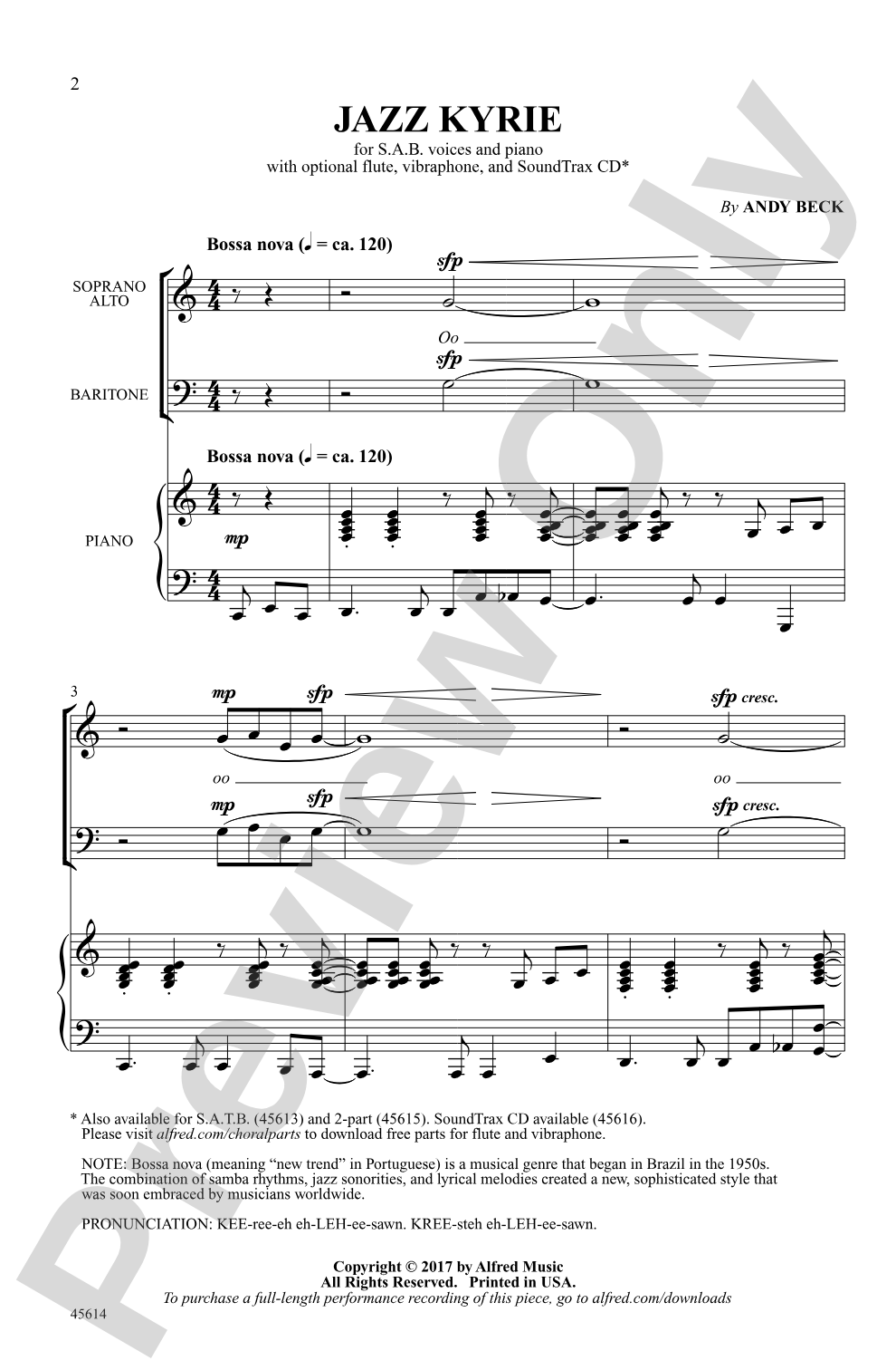 Jazz Kyrie: SAB Choral Octavo