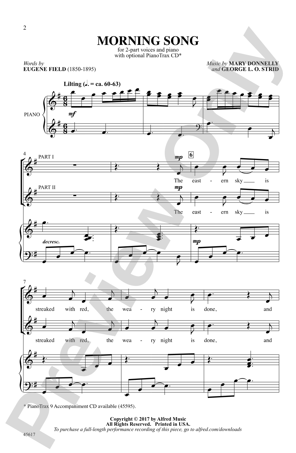 Morning Song: 2-Part Choral Octavo