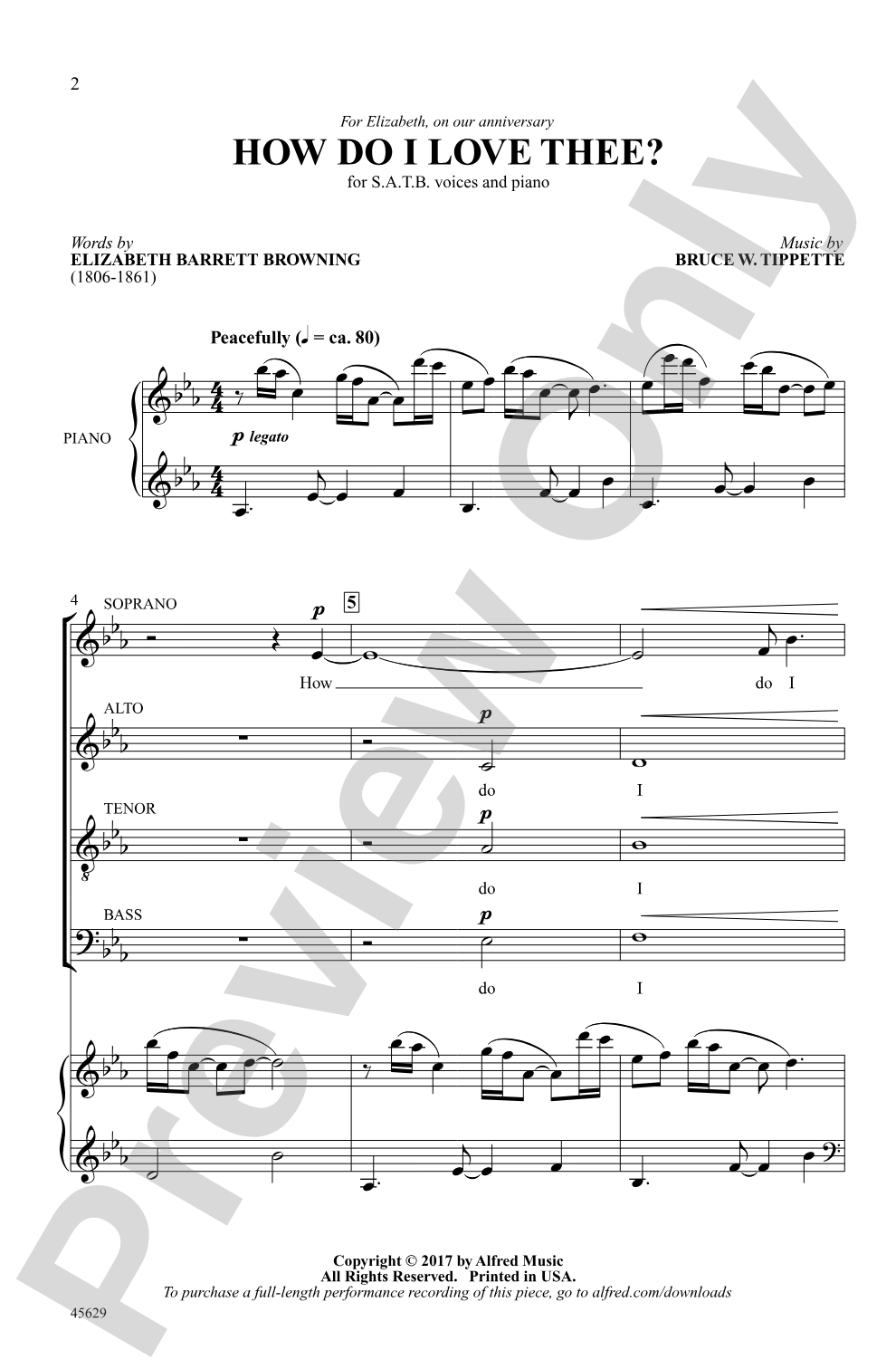 How Do I Love Thee?: SATB Choral Octavo