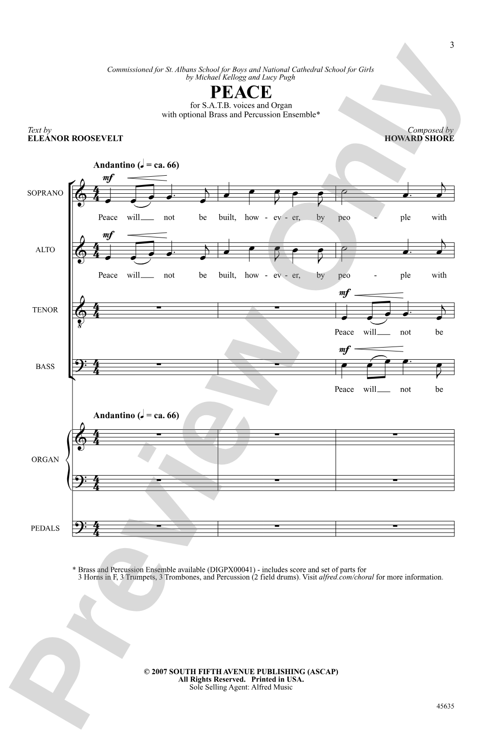 Peace: SATB Choral Octavo