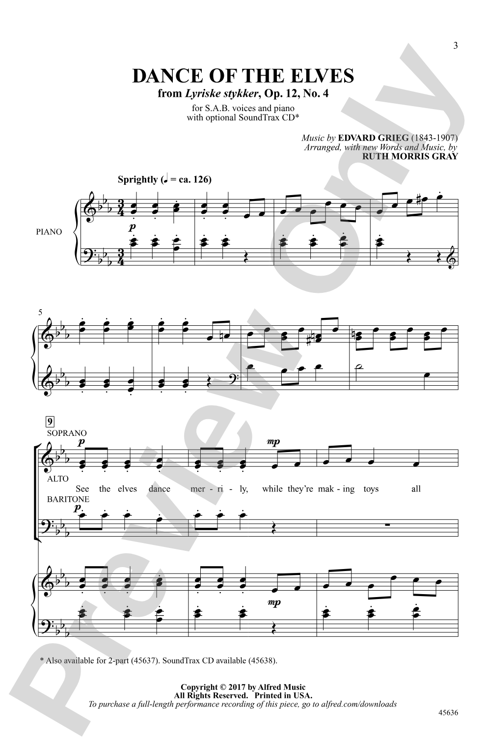 Dance of the Elves: SAB Choral Octavo