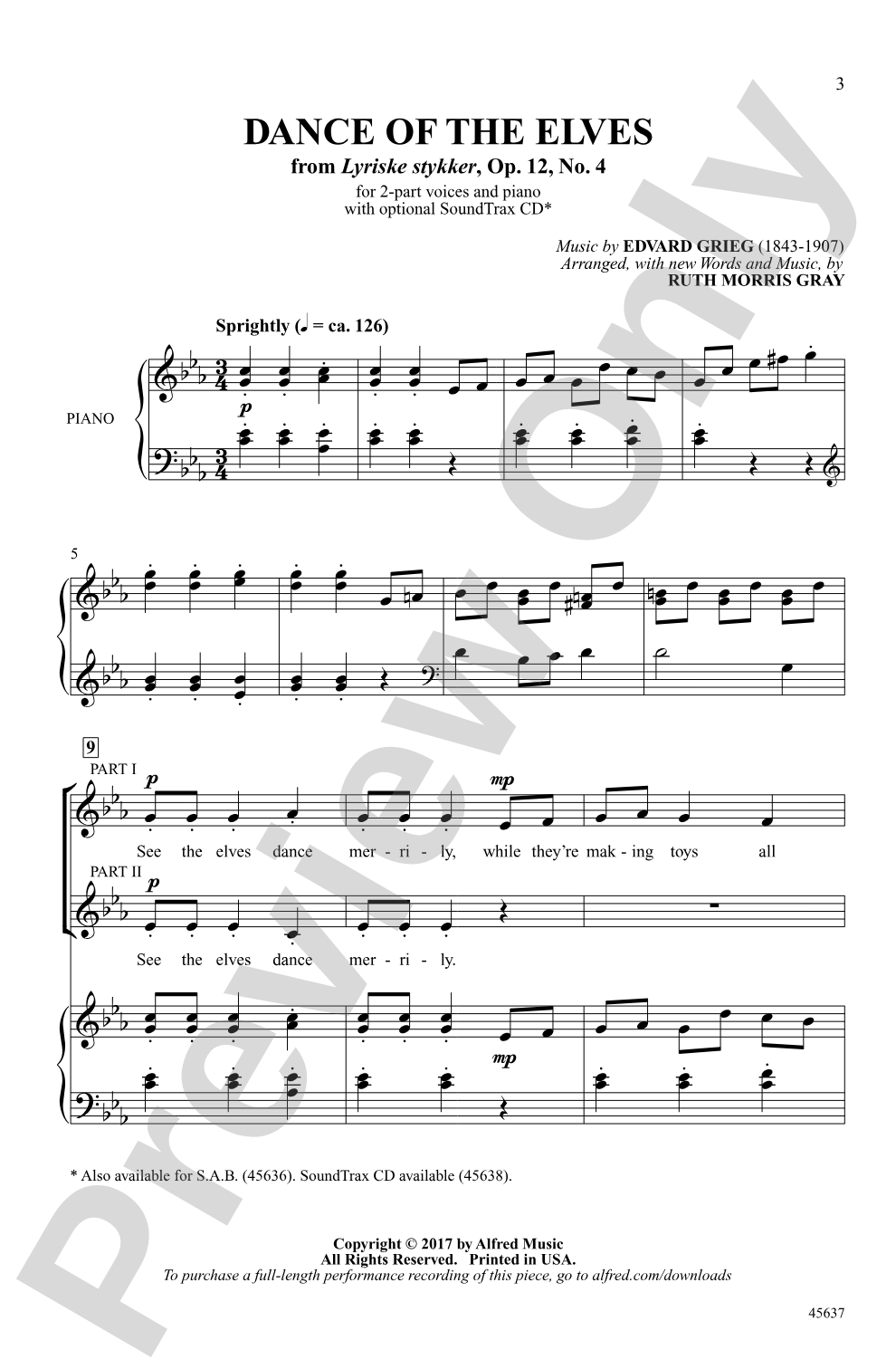 Dance of the Elves: 2-Part Choral Octavo