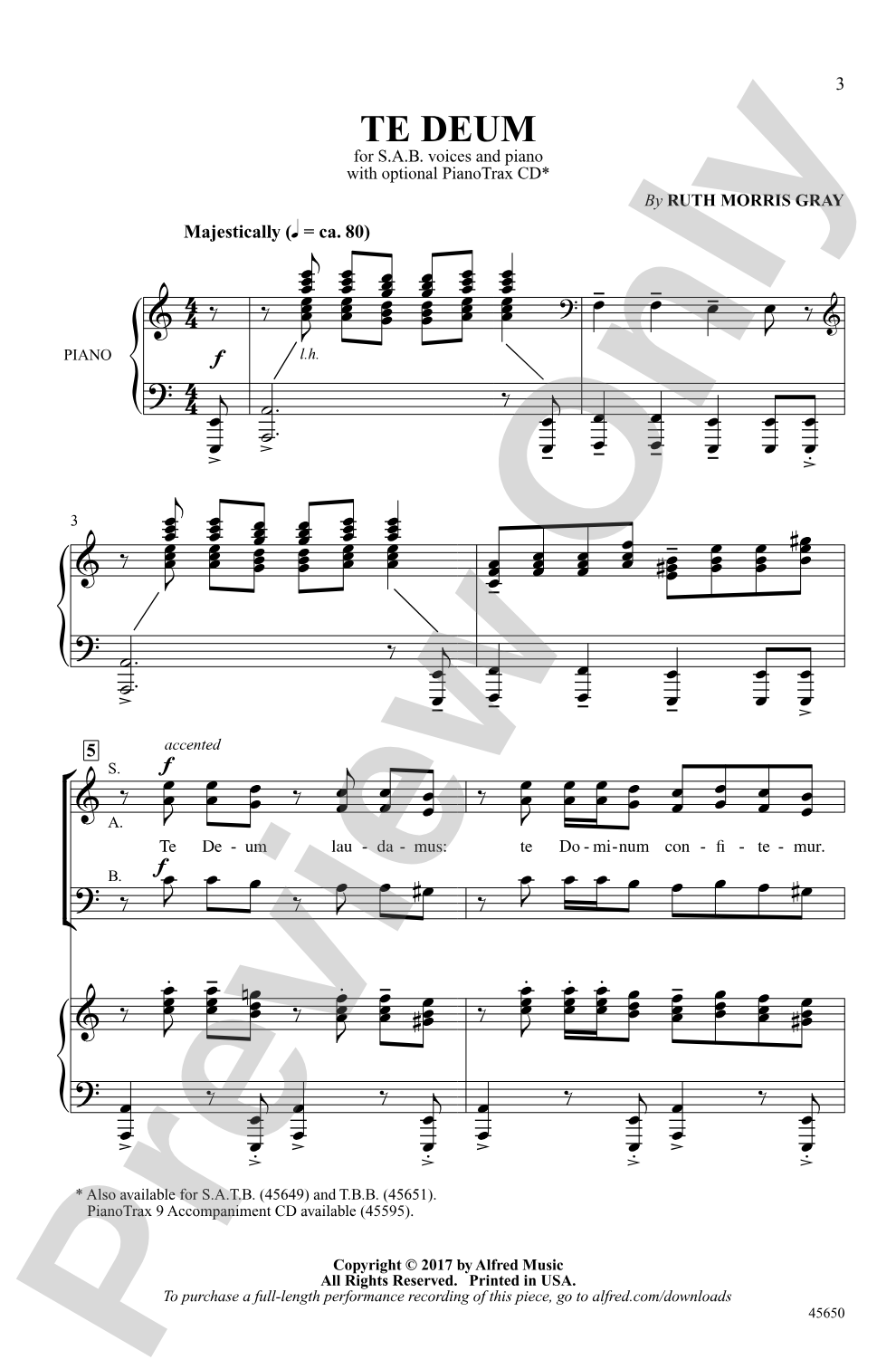 Te Deum: SAB Choral Octavo