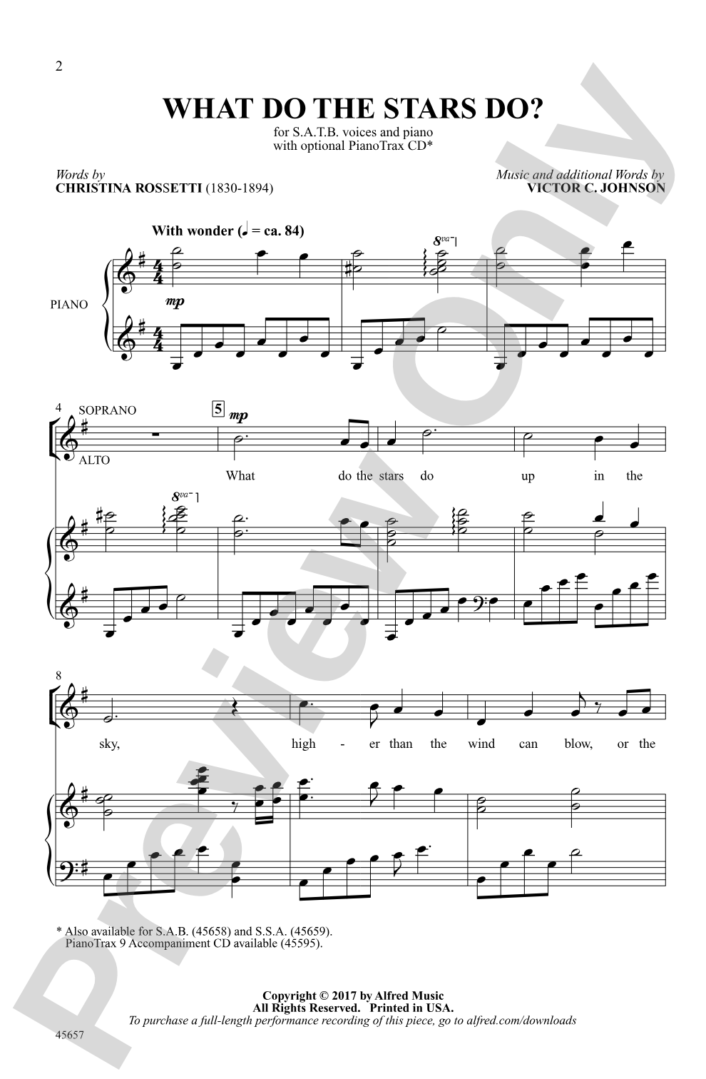 What Do the Stars Do?: SATB Choral Octavo