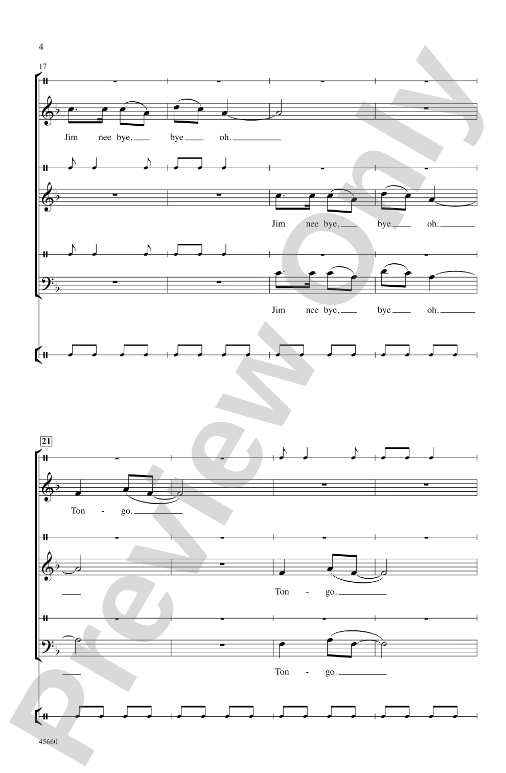 Tongo: SAB, <I>a cappella</I> Choral Octavo